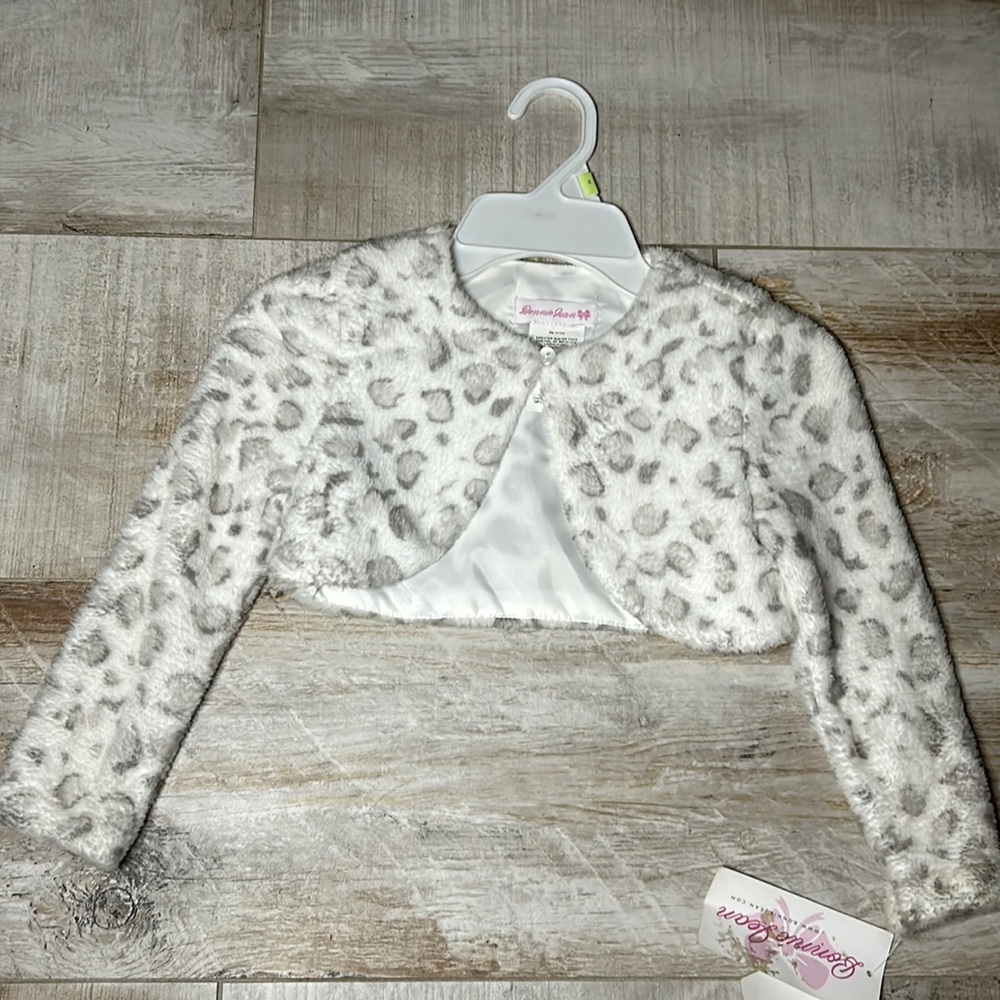 White Print One Button Sweater New With Tags
